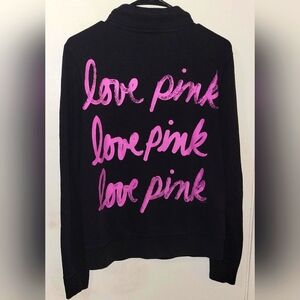 Victoria's Secret PINK Vintage Y2K Cursive Pink Writing Sweatshirt Size Medium